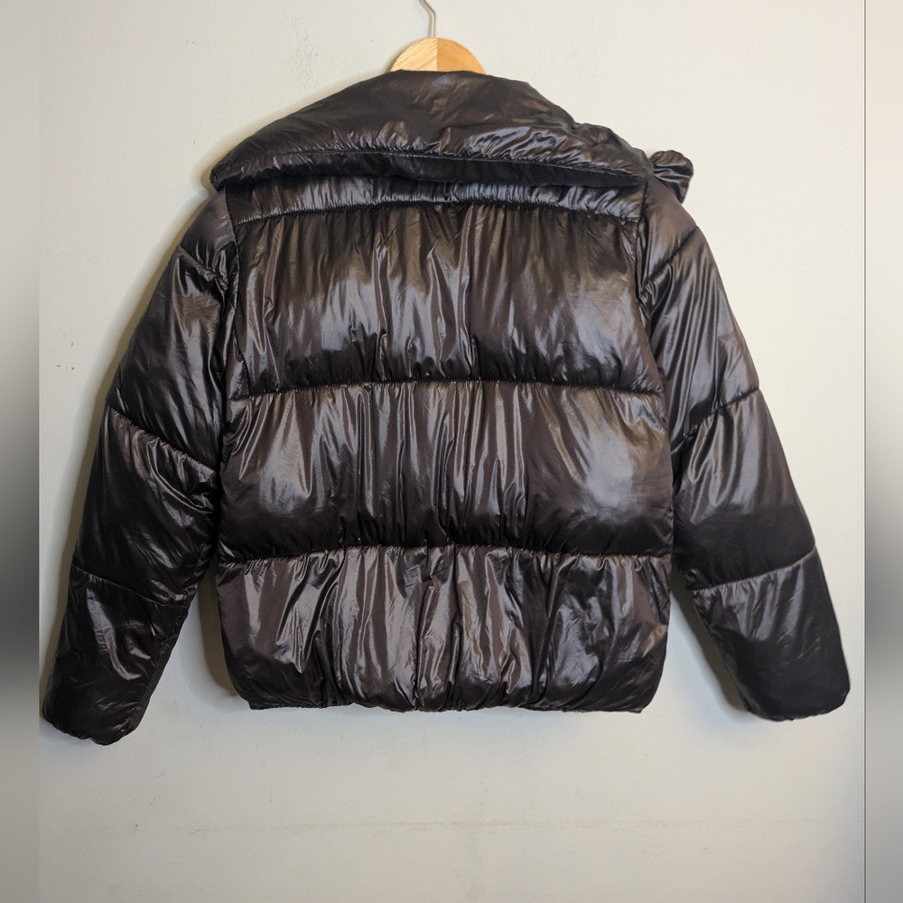 Save The Duck Ishya Brown Crop Puffer Jacket Size S - Picture 6 of 11
